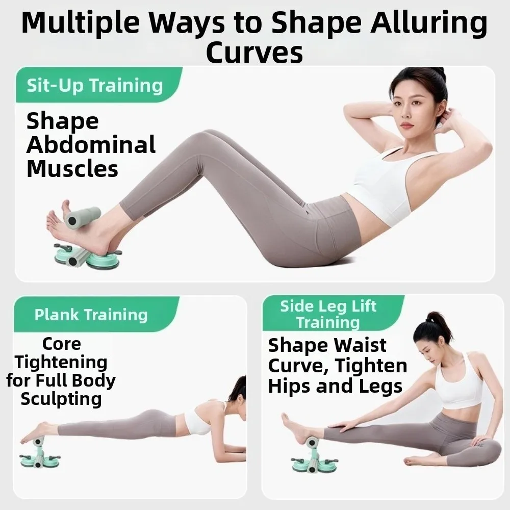

Dual Suction Cups Sit-up Assistive Bar With Tension Rope Ankle Support Fitness Situp Equipment Non-slip Adjustable Height
