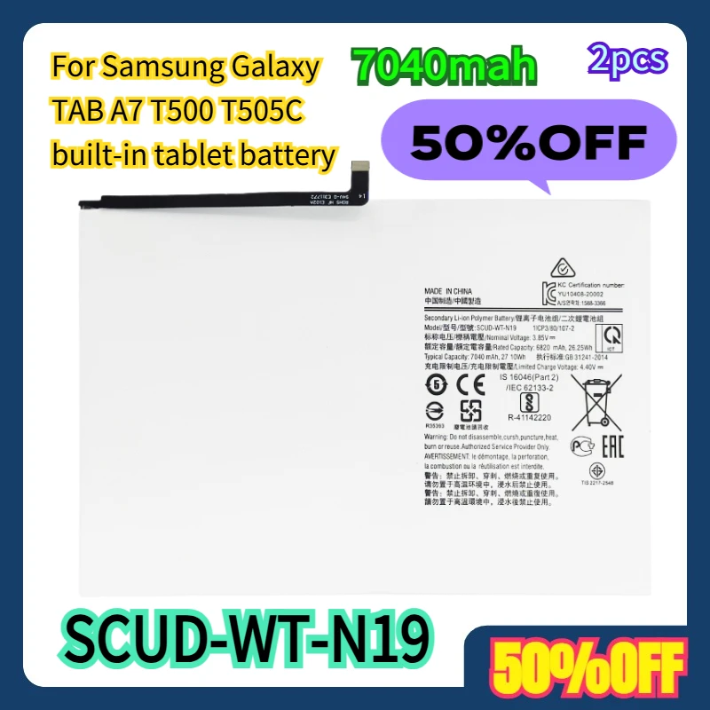 

2pcs For Samsung Galaxy TAB A7 T500 T505C SCUD-WT-N19 built-in tablet battery