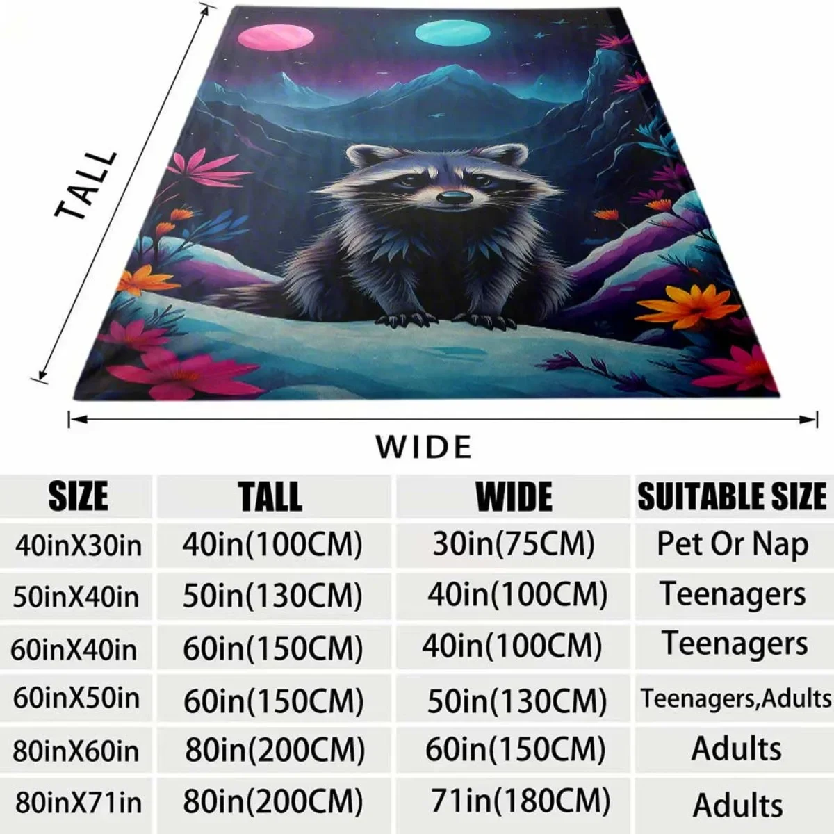 1pc Contemporary Glow-in-the-Dark Animal Print Flannel Throw Blanket | Soft Warm Polyester, Portable for Sofa, Bed, Travel, Camp