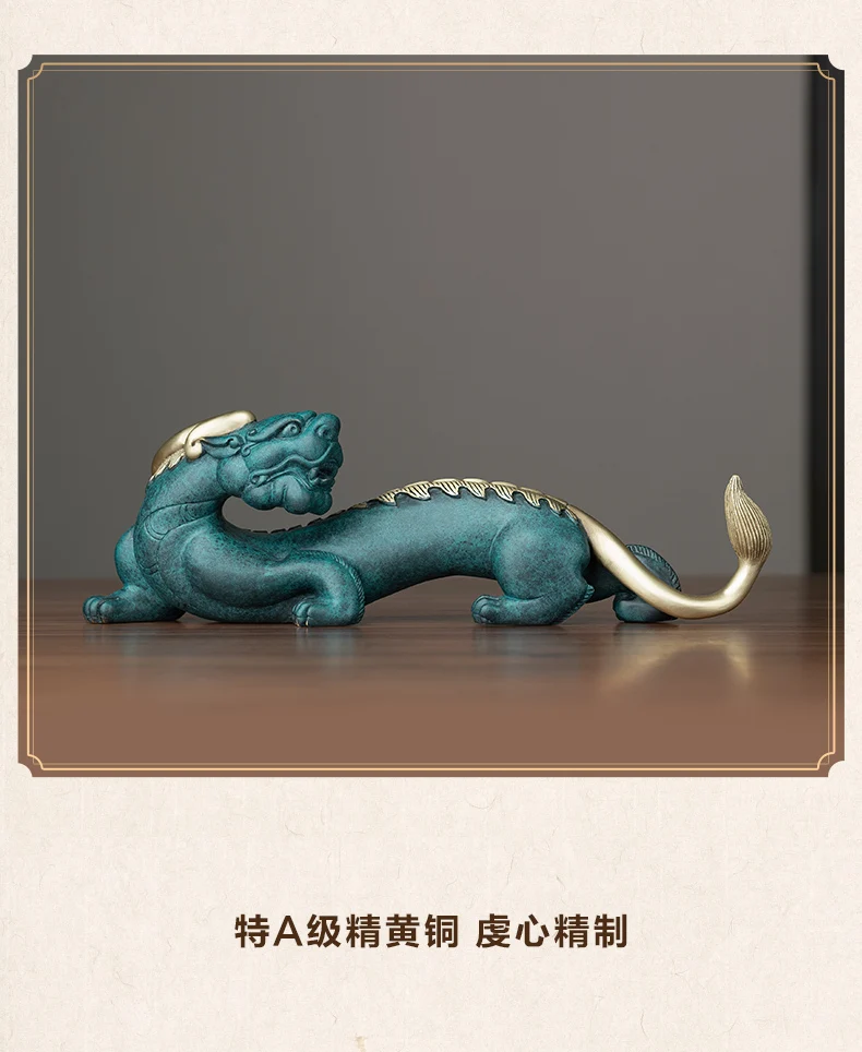 good luck HOME Exorcise evil spirits  Shop business bring wealth money brass Royal Dragon PI XIU statue