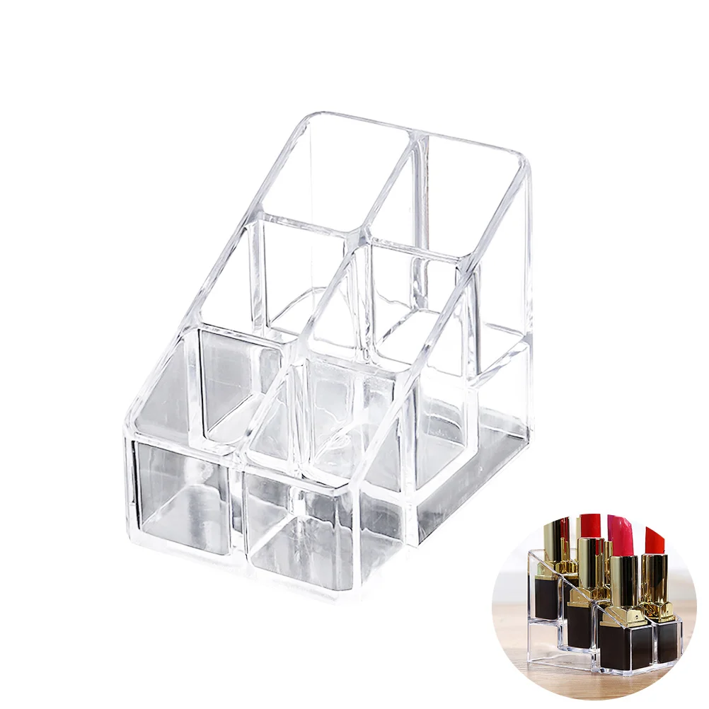 Creative Transparent Makeup Storage Box Organizer Acrylic Holder Desktop Display Stand for Lipsticks Nail Polishes