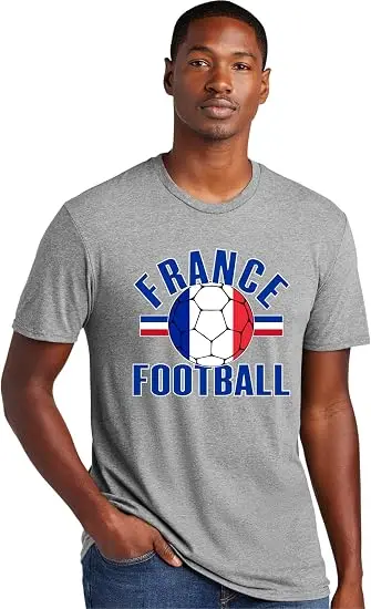 Frankreich Fußball Französisches Fußball-T-Shirt aus Weicher Baumwolle Y2k Fußball-Spieltag Grafik-Bekleidung Frankreich-Team Fans Personalisiertes Trikot-Shirt – Detail 18