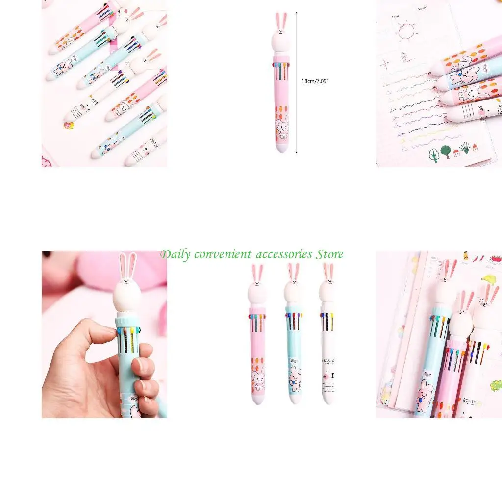 

97QB 10 Цвет 0,5 мм милый мультфильм кроличья шариковая печать в школьном офисе поставляется