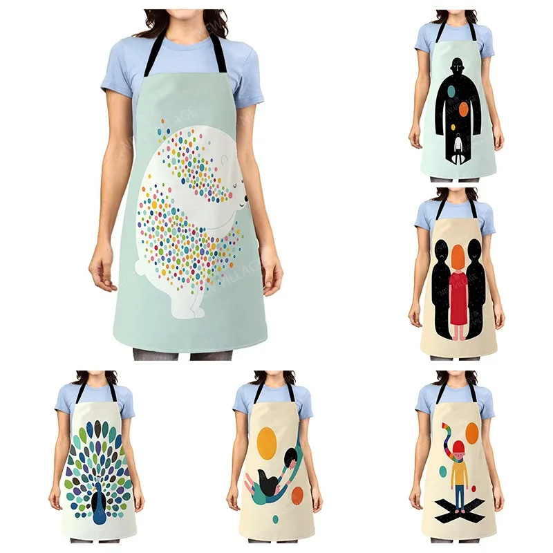 Cartoon Aesthetic Women kitchen apron kids original Children Waterproof girl princess waiter work apron oil proof kawaii cute