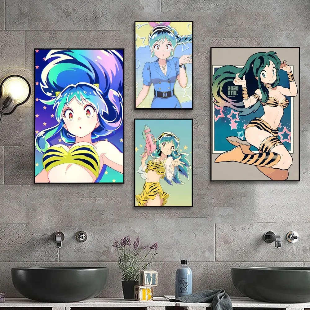 Anime Urusei Yatsura Poster Posters Kraft Paper Vintage Poster Wall Art Painting Study Aesthetic Art Small Size Wall Stickers