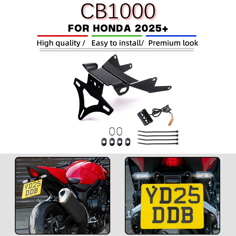 

For Honda CB1000 Hornet SP 2025+ Motorcycle New Rear License Plate Holder Bracket with Light Tail Tidy Fender Eliminator