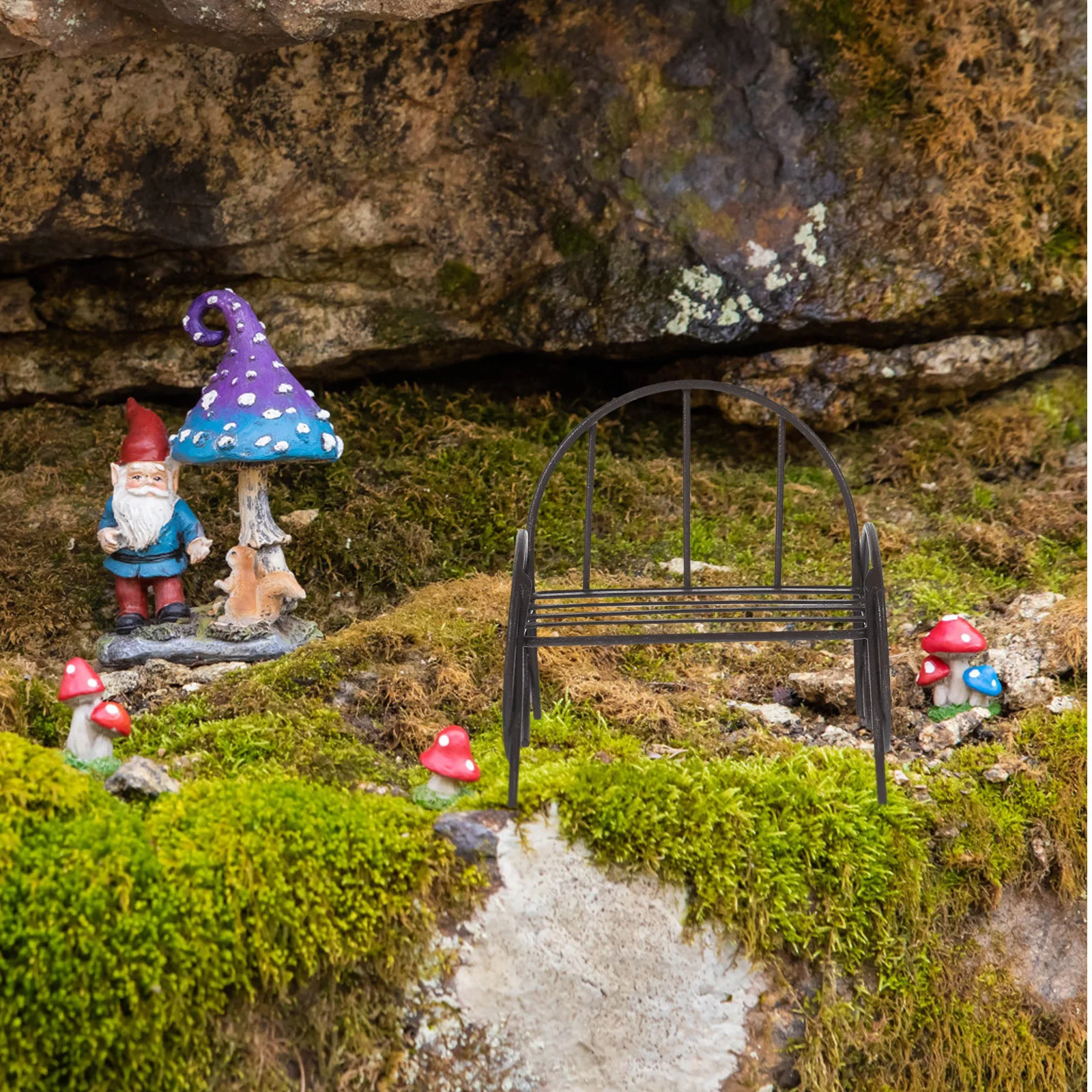 2 قطعة زخرفة مقعد الحديقة المصغرة مصممة بشكل رائع للمنزل طاولة الرمل المشهد الصغير حديقة ديكور أثاث المنزل الصغير #1