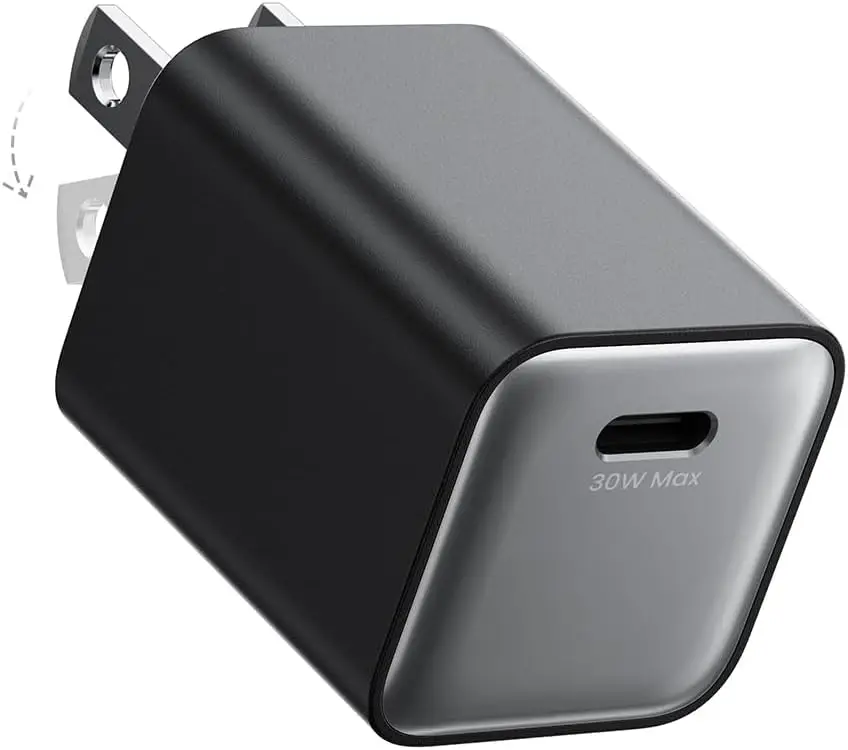30W GaN III USB C Charger Block Fast Charging for iPhone 16 15, Samsung Galaxy, iPad, AirPods - Compact Foldable Plug