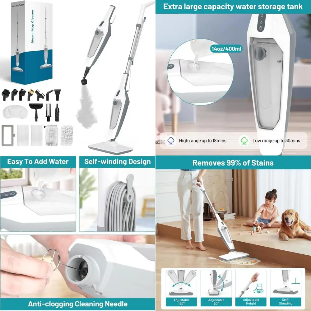 

Handheld Steam Cleaner for Home: 12-in-1 Multipurpose Floor Cleaner for Hardwood, Windows, Tiles, and Laminate Surfaces