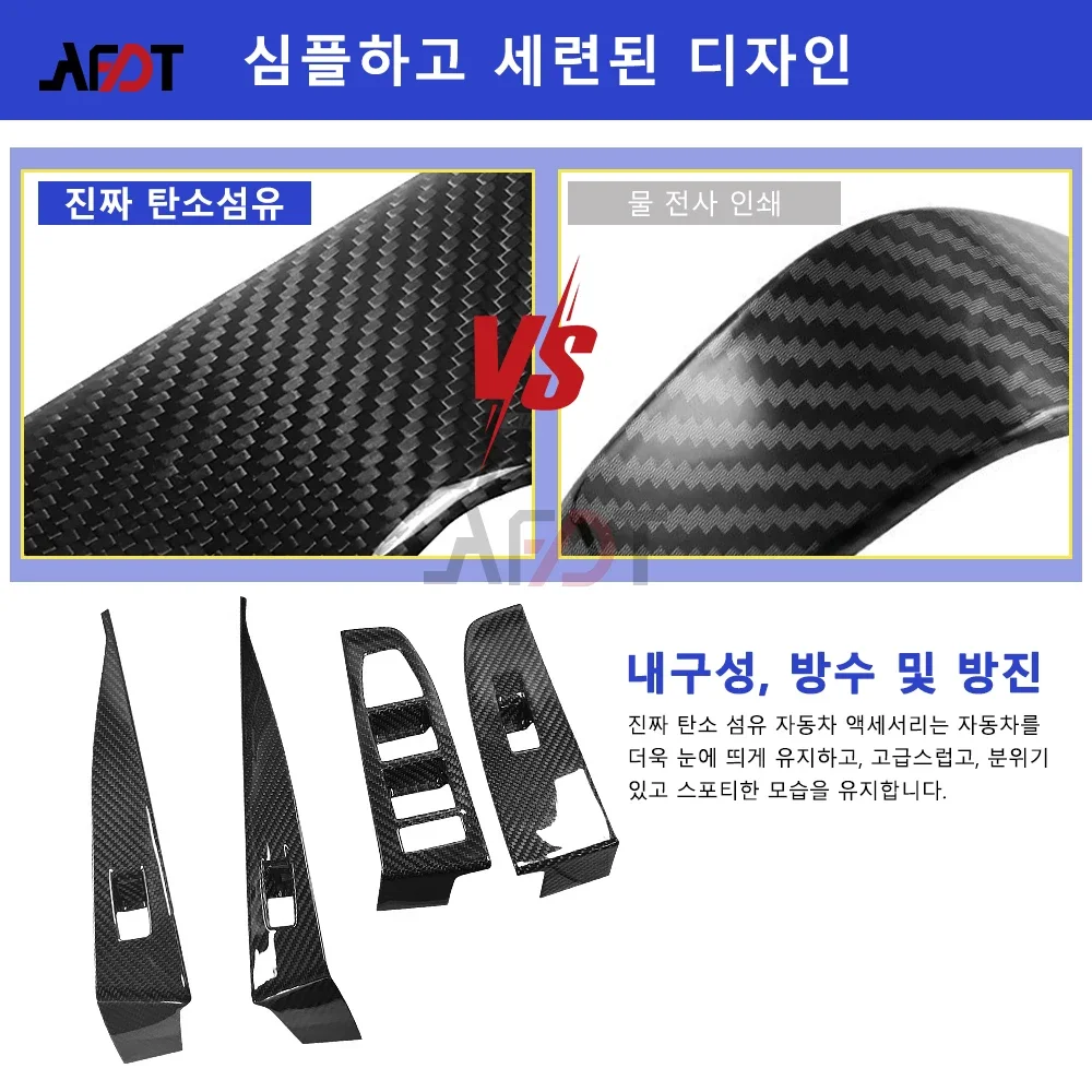 AFDT For BMW G60 Carbon Fiber Window Lift Switch Cover 5 Series 2024 G68 I5 Interior Decoration Car Accessories
