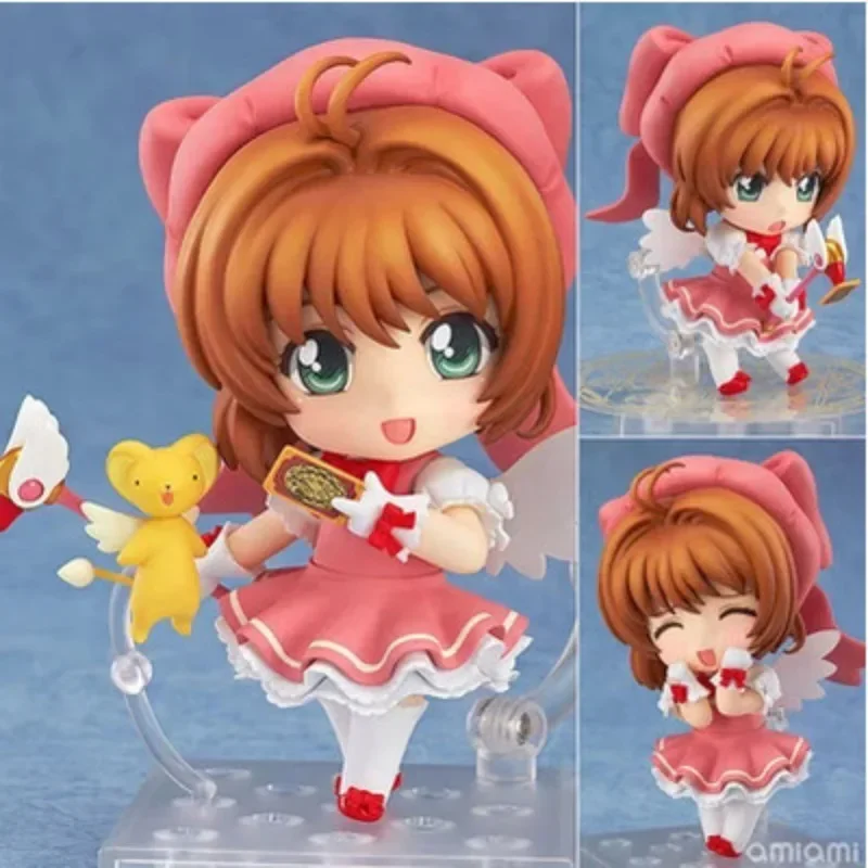 

New 10CM Cardcaptor Sakura Q version Nendoroid Kinomoto Sakura movable face-changing figure For Children's Gifts