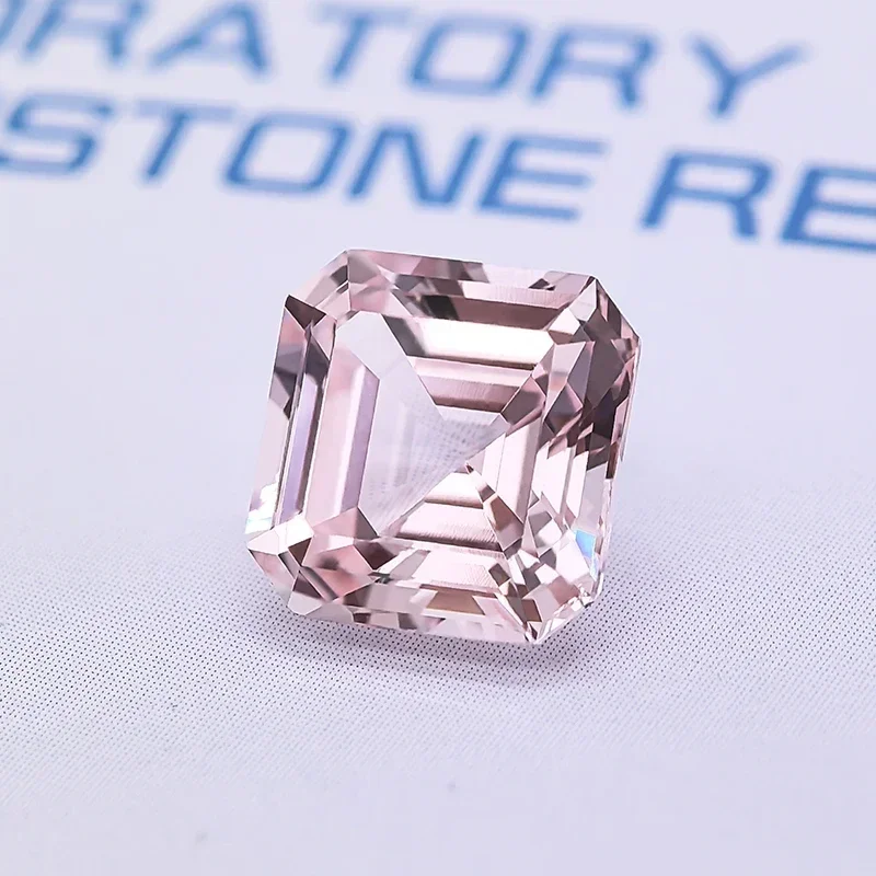 Top Lab Grown Sapphire Morgan Pink Color Asscher Shape VVS1 Charms DIY For Jewel Making Materials Selectable AGL Certificate