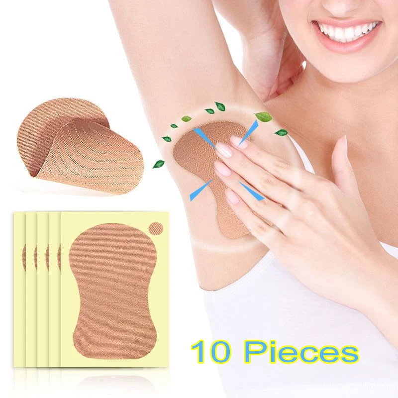 10pcs Disposable Sweat Absorbing Pads for Underarms Feet Comfortable Ultrathin Underarm Sole Liners Moisture Wicking Stickers