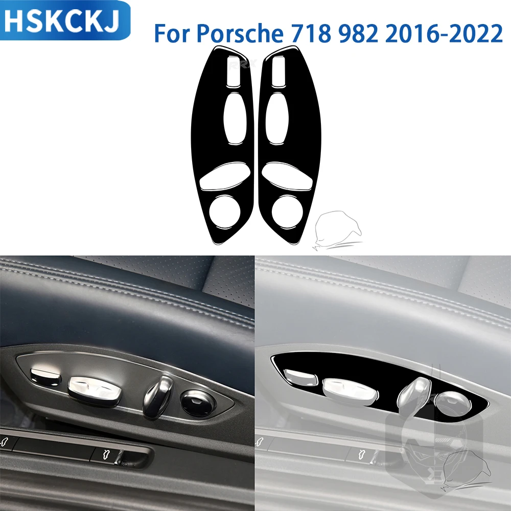 

For Porsche Boxster Cayman 718 982 2016-2022 Seat Adjust Panel Switch Button Interior Car Accessories Soft Cover Tuning Stickers