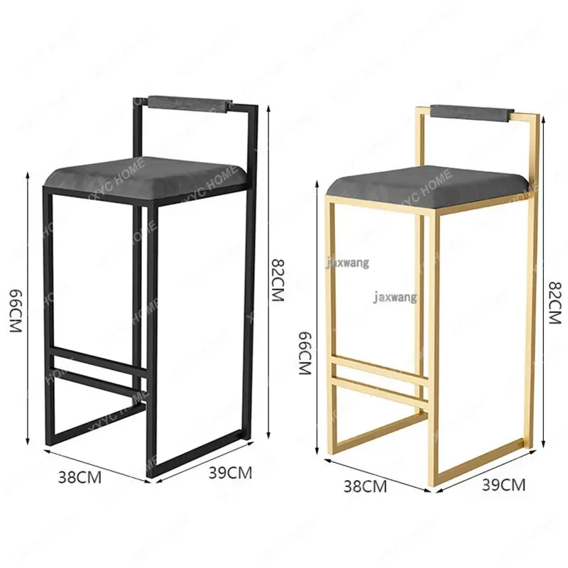 

Modern Velvet Cushion Chairs for kitchen Nordic Furniture Iron High Stools Luxury Creative Bar Chair home Bar Stool