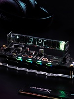 Technology Fluorescent Nixie Clock Computer Desk Art Modern Home Decorations Cyberpunk Table Desk Glow Clocks Ornaments