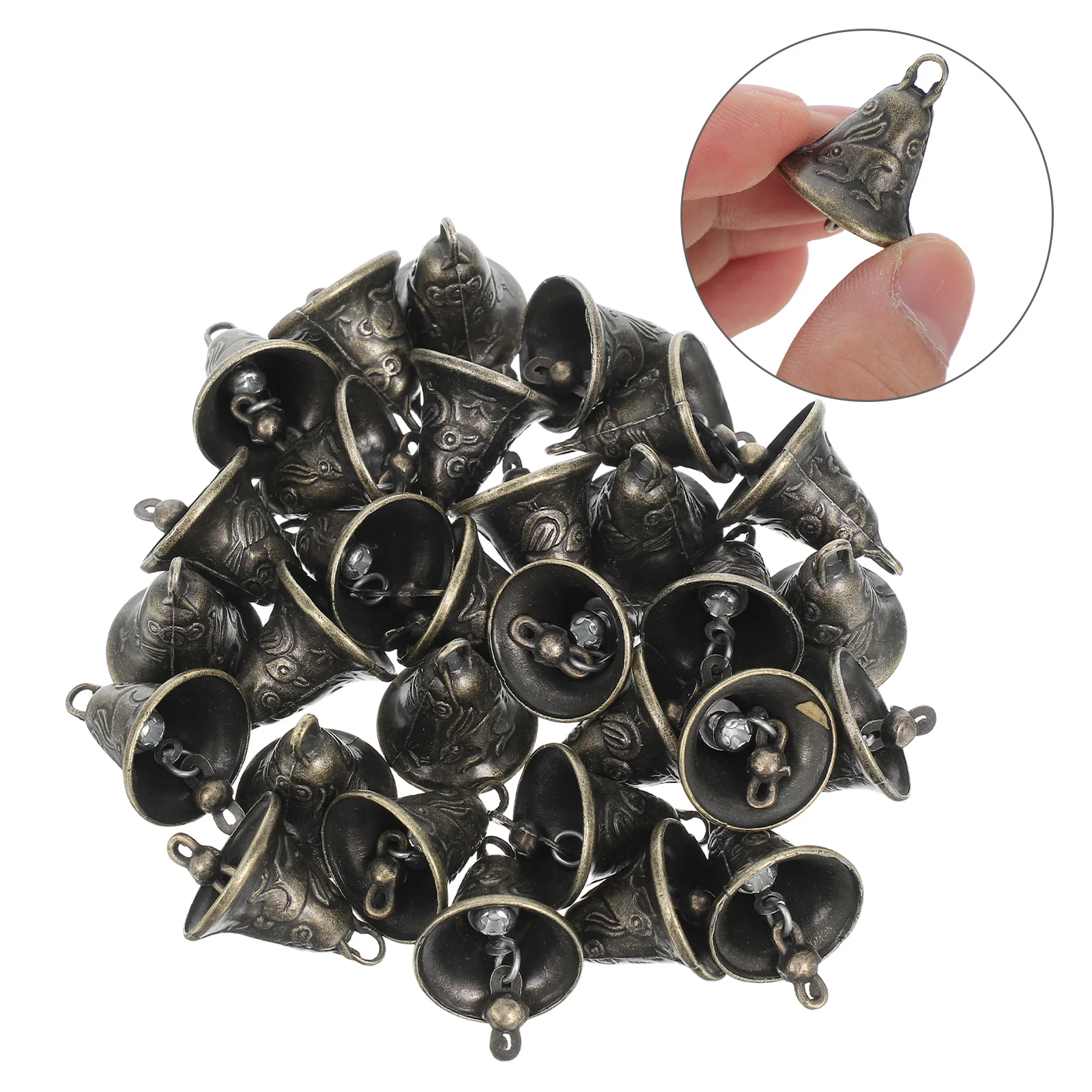 

30Pcs Small Bells Vintage Craft Mini Jingle Bell Charm Pendant Metal Wind Chime Accessories for DIY Christmas Wedding Party