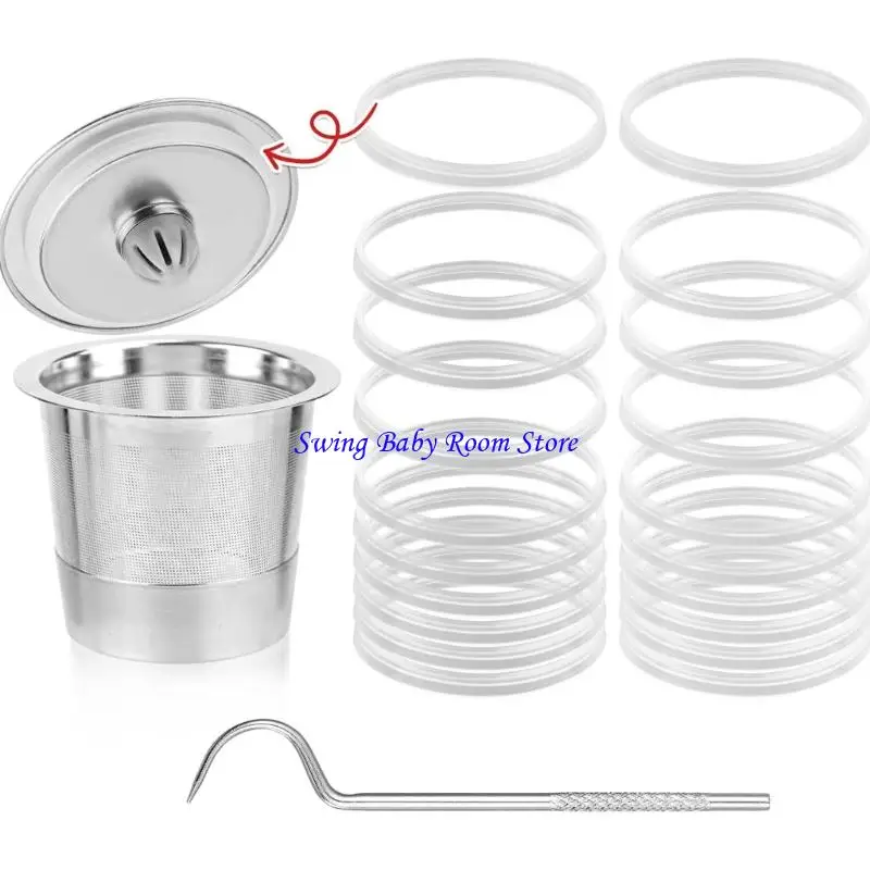 K1AD 20Pieces Multifunctional Coffee Machine Filter Cup Sealing Gasket Heat Resistant