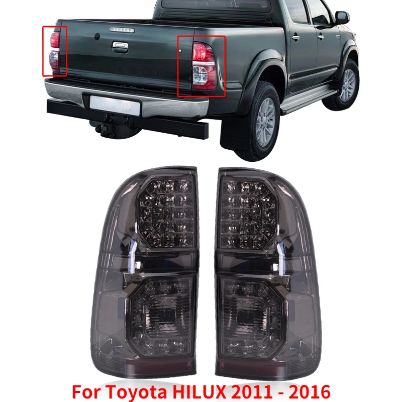 Kamshing L&R For Toyota HILUX KUN26 2011 - 2016 LED Smoked Black Rear light Tail Light Tail Lamp Taillights Taillamps 815510K160