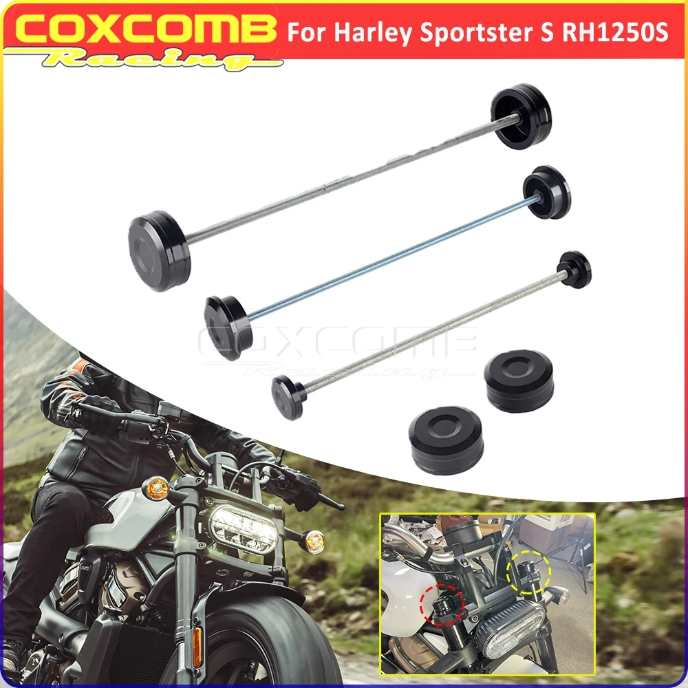 

Крышка гайки для мотоцикла, передняя, задняя, средняя ось, крышка гайки, крышка болта для Harley Sportster S RH1250S, черные протекторы для стержня верхней вилки