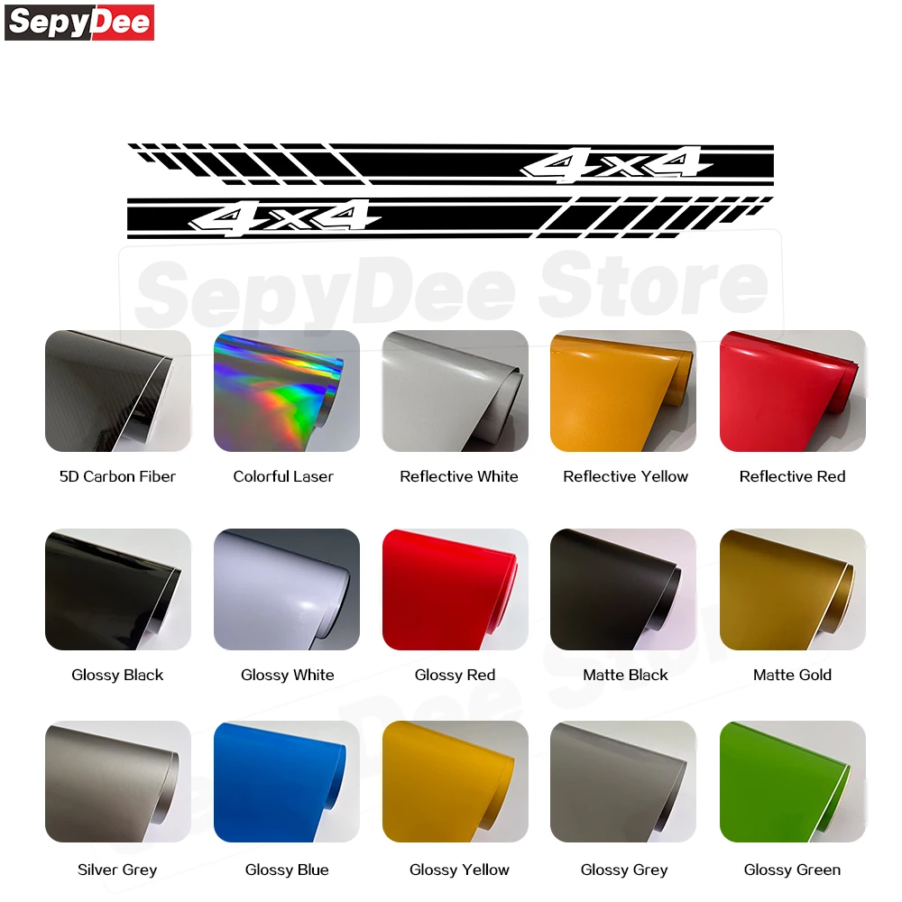 2Pcs Car Door Rocker Panel Side Stripes Stickers for Dodge Ram 4X4 Graphics Body Decor Vinyl Film Decal Car Accessories