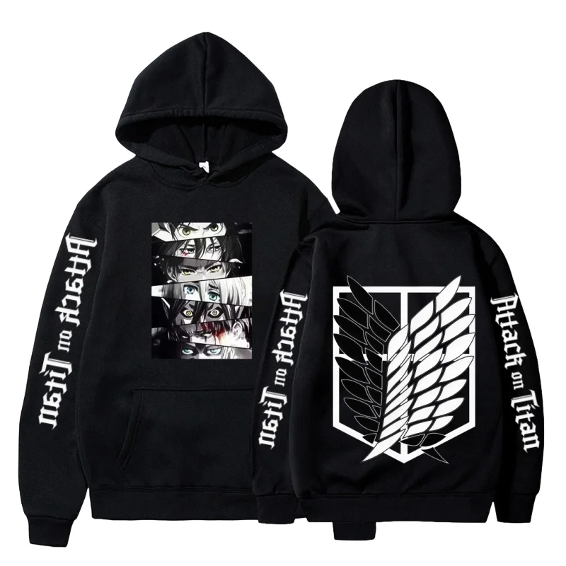 

Attack on Titan Fleece Hoodie Men's Women's Oversized Anime Hoodie Autumn Winter Casual Warm Thickened Fleece Easy Match Daily