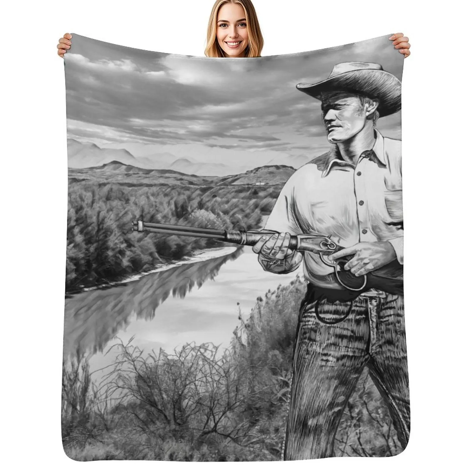 

The Rifleman Chuck Connors Throw Blanket Long Lasting Soft Plush Blanket for Daily Use