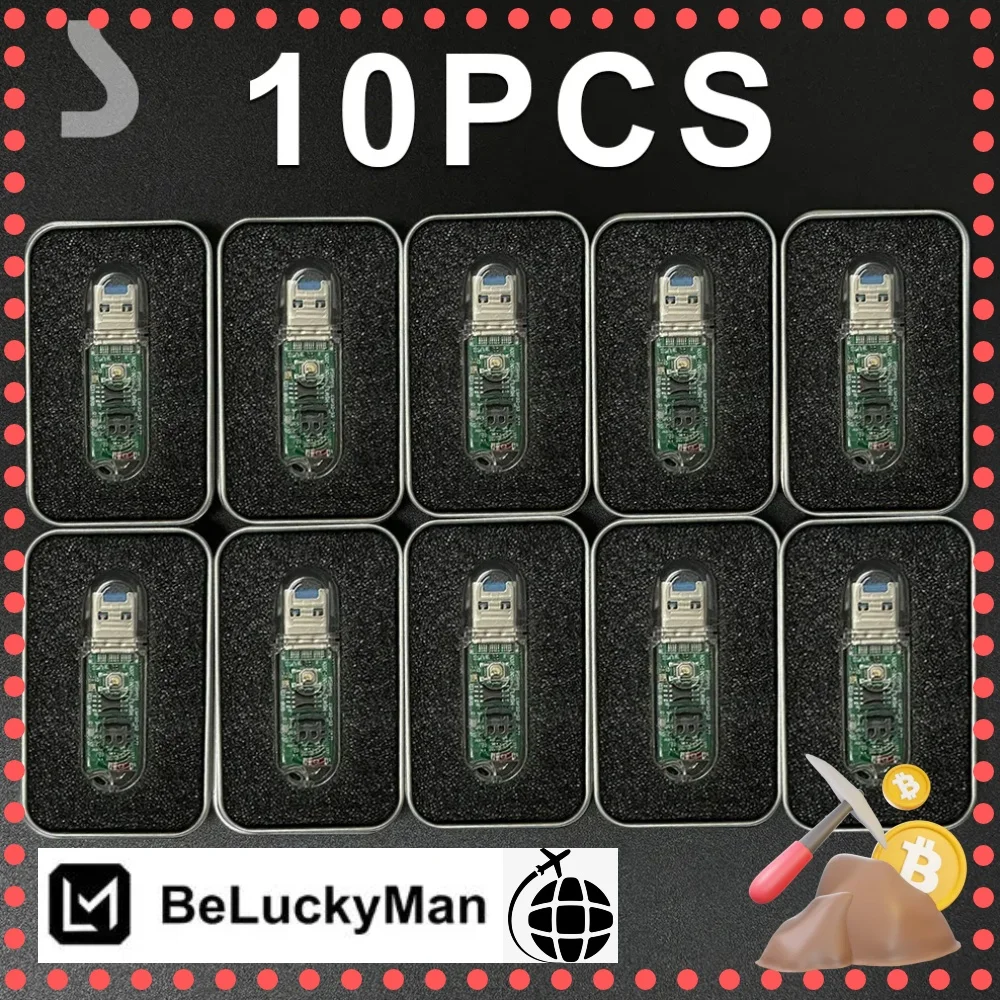 

10 шт. Новый Биткоин lucky miner LV03 соло лотерея мини-Майнер криптовалюты USB 74KH/S домашний BTC ASIC устройство для майнинга Тихая лотерея устройство