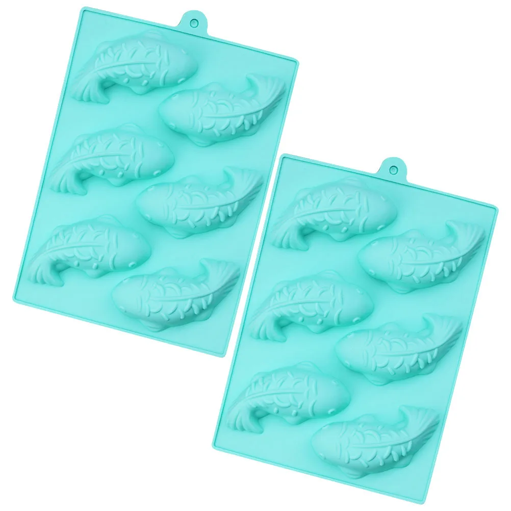 

2pcs Fish Shape Cake Mold Silicone Carp Baking Tool For Dessert Chocolate Pudding Diy Baking Supplies Mousse Jelly Cookie