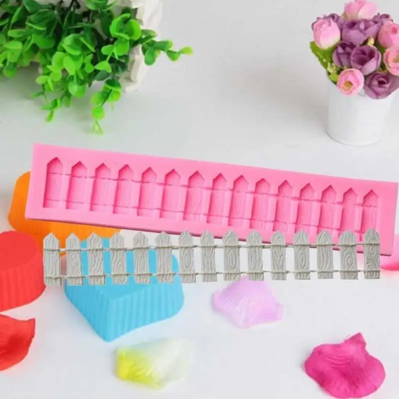 2026 Garden Fence Shape Silicone Fondant Cake Molds Chocolate Baking Clay Decor Tool Suitable Home Kitchen Baking Supplies