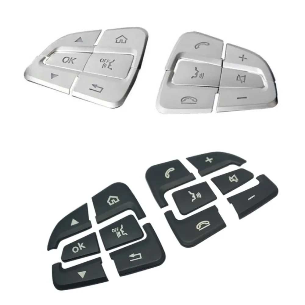 Car Steering Wheel Button Cover Stickers Trim Fit For Mercedes Benz C W205 GLC X253 V Class Vito W447 Auto Accessories