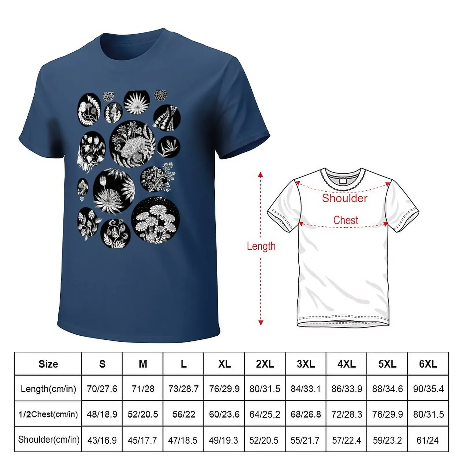 Flowers pattern ink art Black and White T-Shirt boys animal print man t shirt plus size tops custom t shirt shirts men graphic