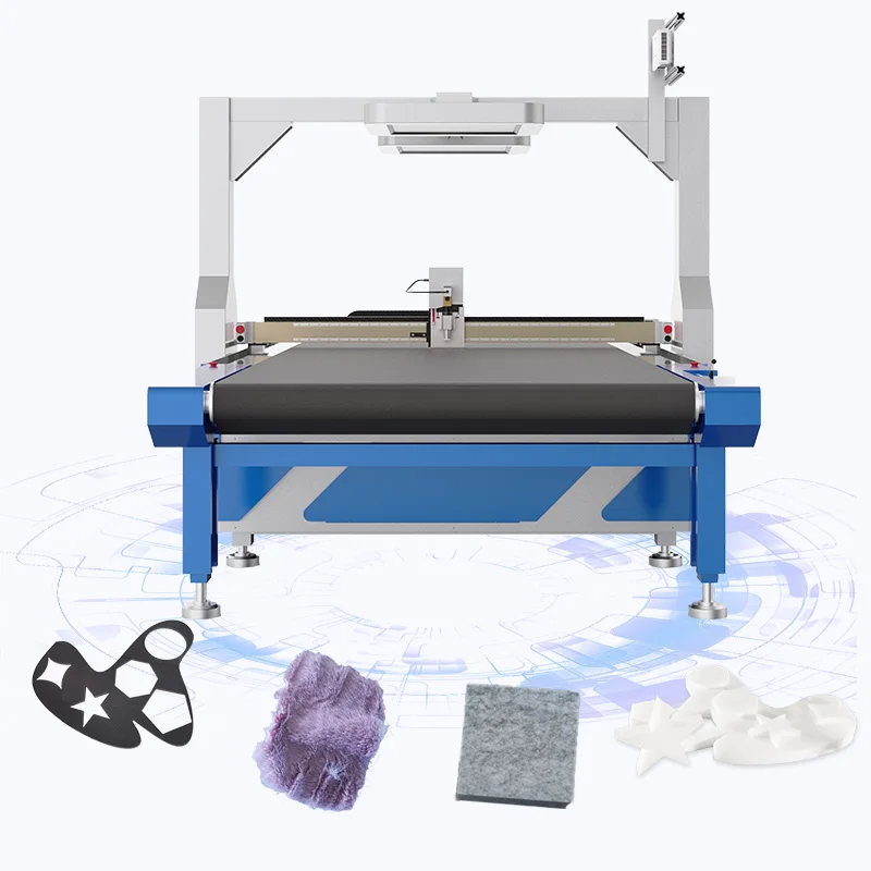 Multilayer fabric pneumatic cutter with CCD camera For Rapid Information Collection Flexible Materials Cutting Machine