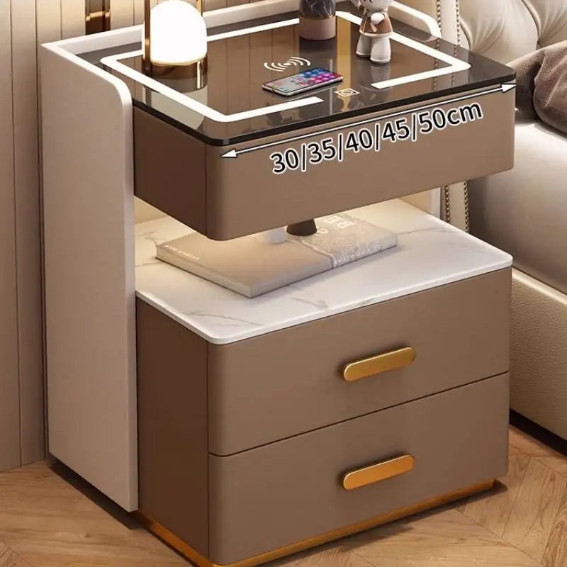 

Wireless Charging Nightstands Lamp Intelligent Luxury Nordic Nightstands Bedside Drawer Storage Mesitas De Noche Furniture Home