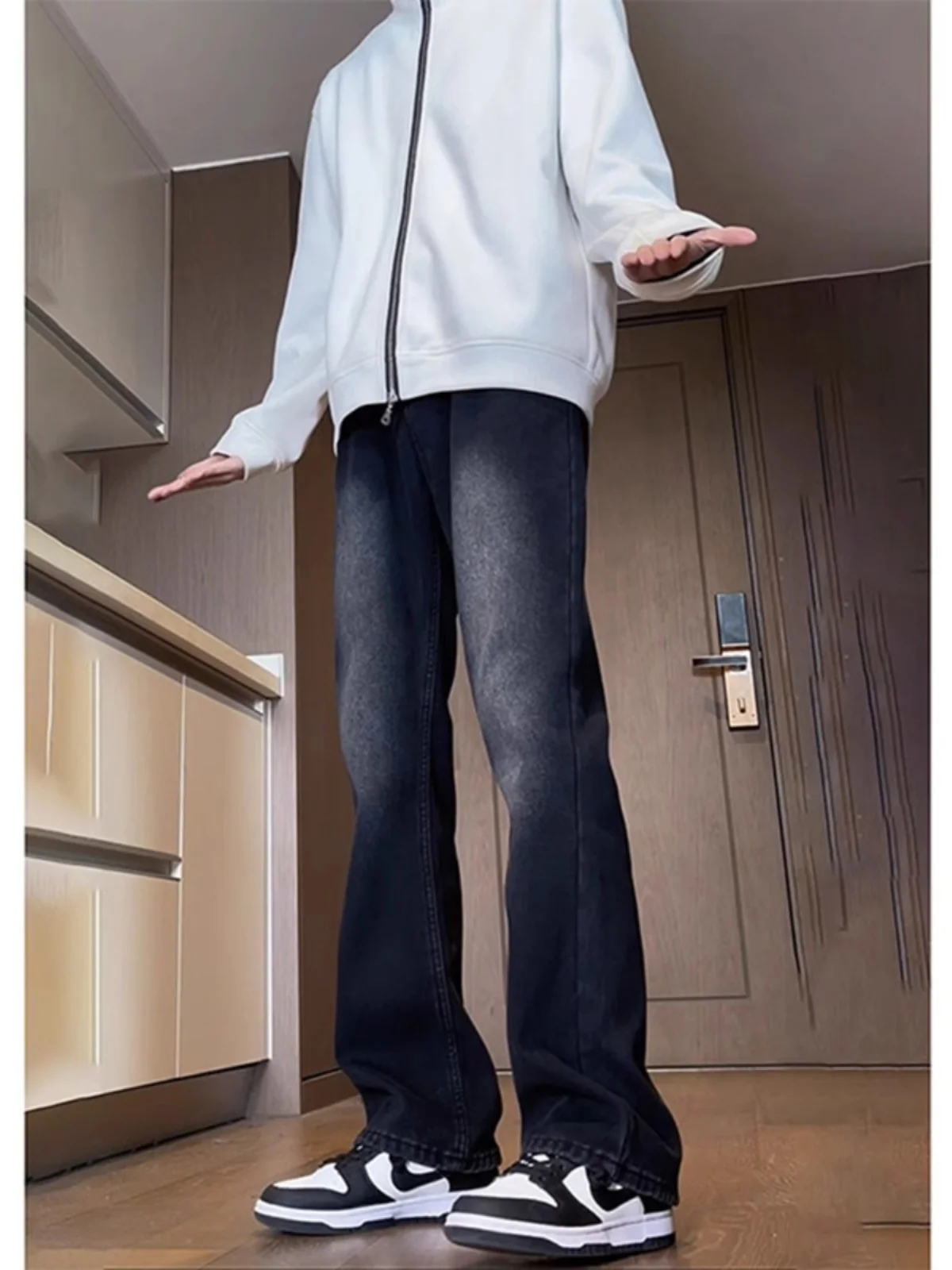 

Мужские джинсы Bla Cleanfit: осенне-зимние, утепленные флисом, прямого кроя, удлиненные, теплые, в стиле High Street, повседневные брюки