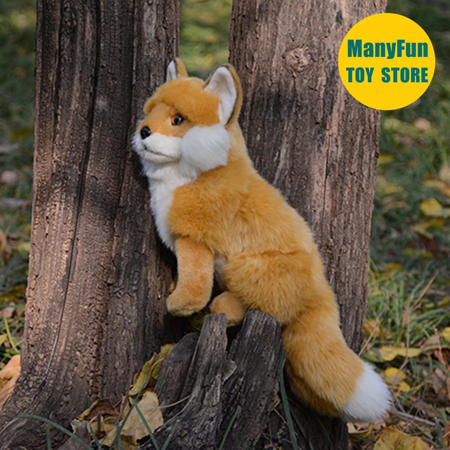 

Плюшевая игрушка-лиса Red Fox: реалистичная кукла-лиса Vulpes vulpes, мягкая игрушка-лиса, пушистая кукла-кицунэ, подарок для коллекционеров
