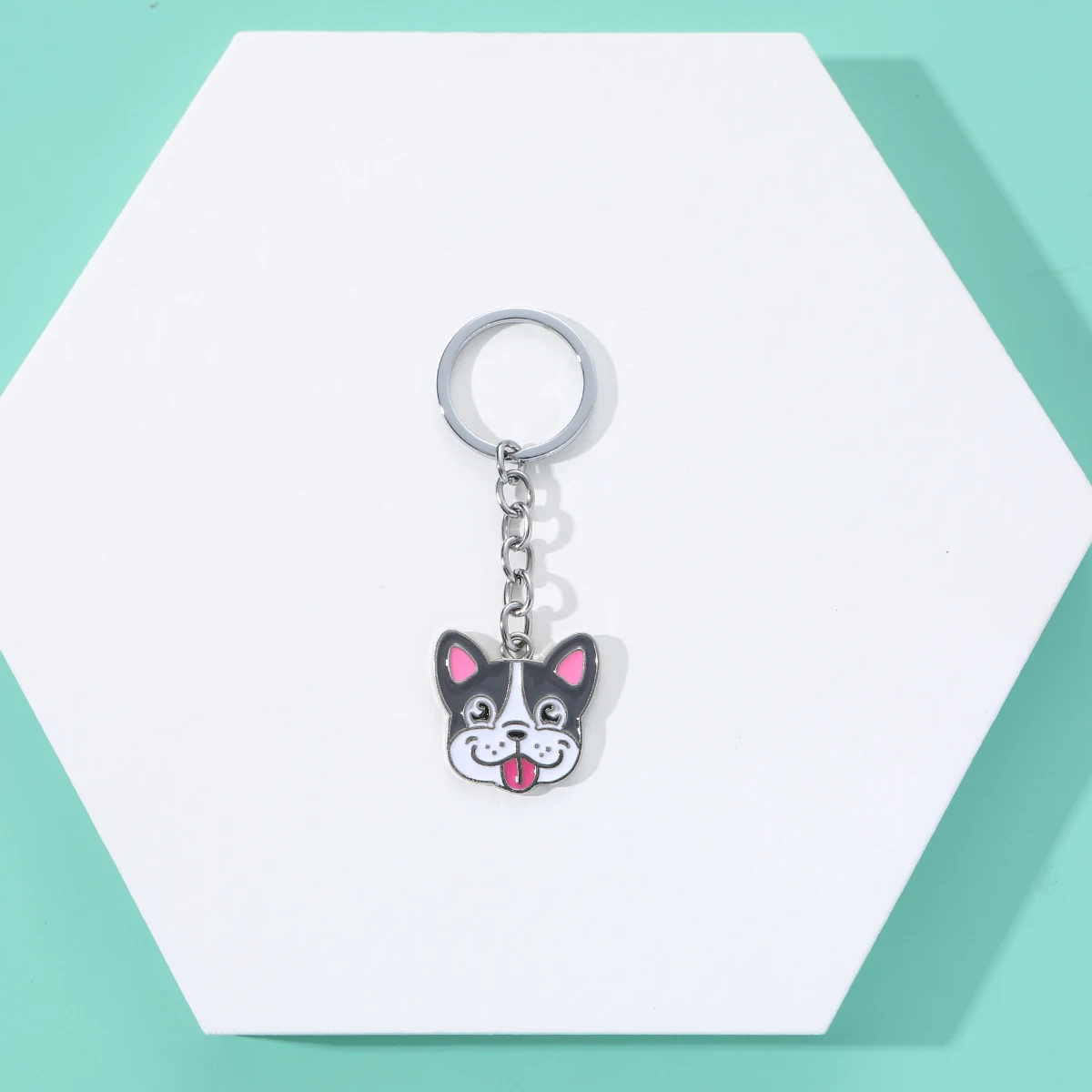 Fashion Pet German shepherd dog Keychain Dog Pendant Animal Bell Enamel Keyring Women Bag Jewelry Girls gifts