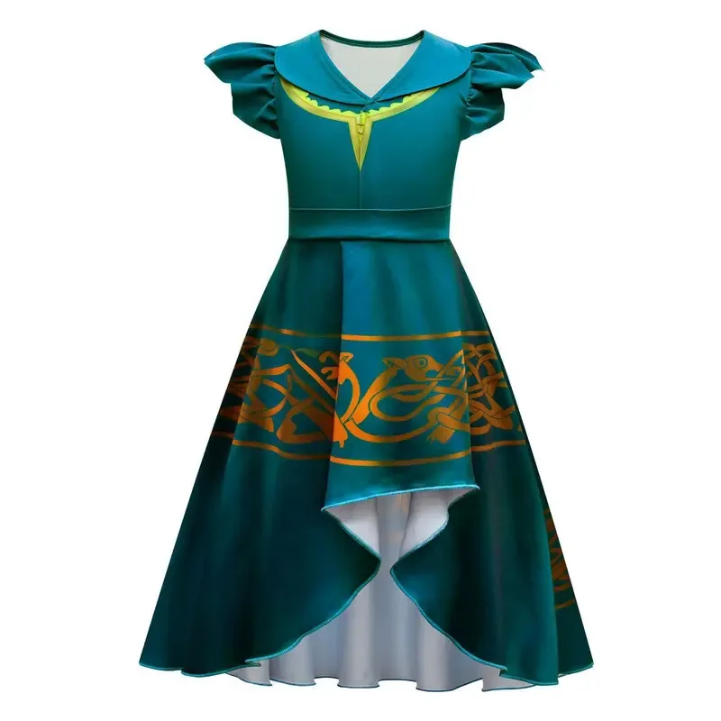 Hot Movie Brave Merida Costume for Girls Halloween Princess Dress Wig Kids Carnival Fantasia Children Xmas Party Cosplay Costume