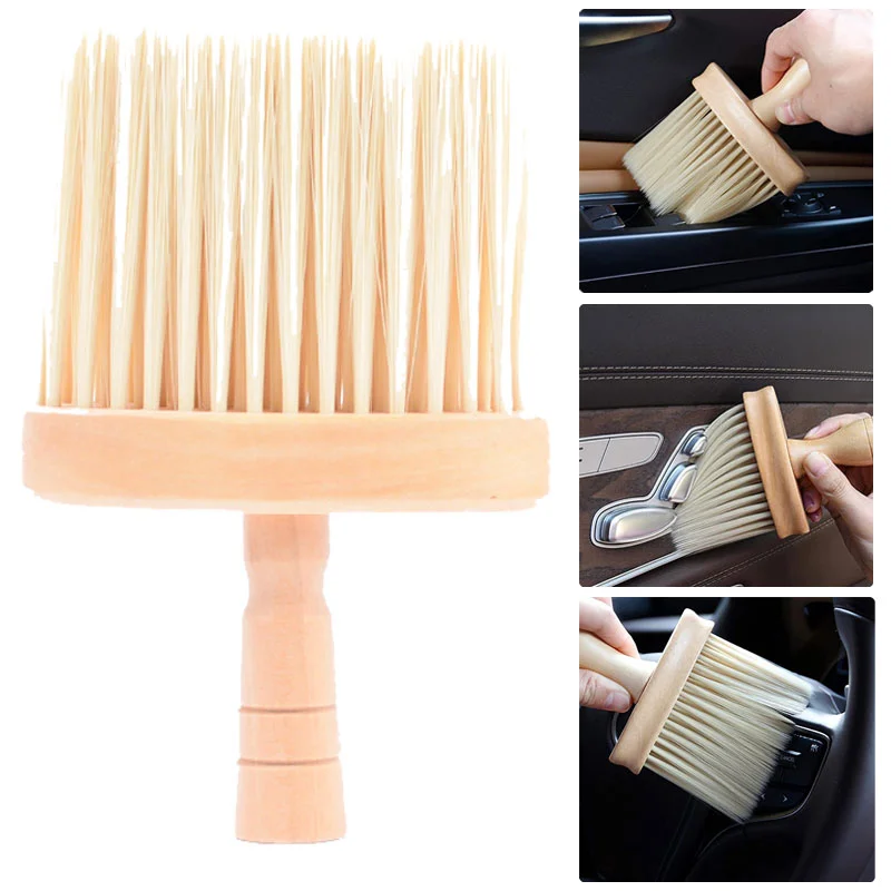 

Solid Wood Car Air Outlet Dust Brush Dashboard Detailing Sweeping Dust Remover Soft Bristle Wood Brushes Car Detailing Tools