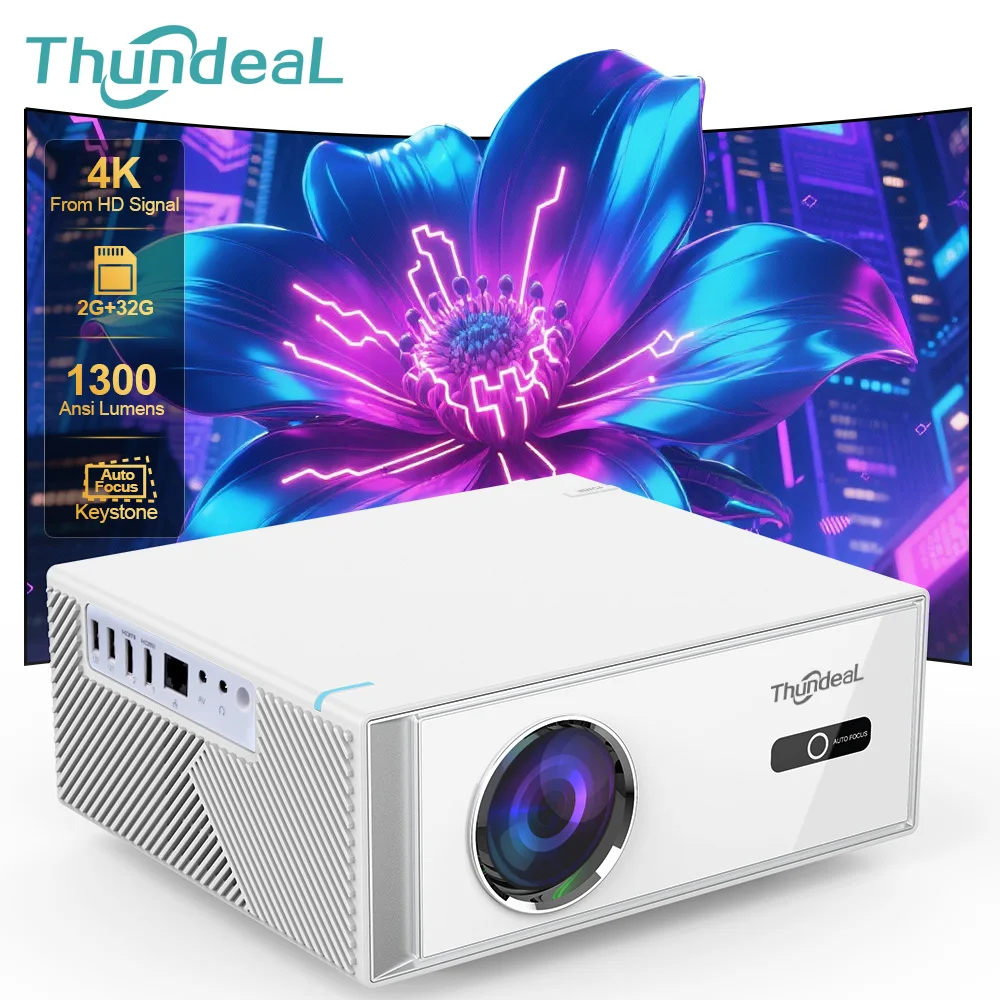 Проектор ThundeaL TD95W 4K Video Full HD 1080P Android WiFi 2G 32G TD95 Домашний кинотеатр Собрание Киноигра Портативный проектор луча