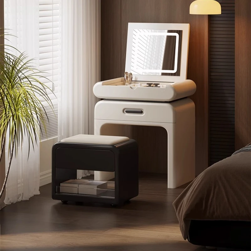 

Flip Up Dressing Table Bedside Table Integrated Light Luxury Bedroom Small Solid Wood Makeup Cabinet Bedside Modern New Style