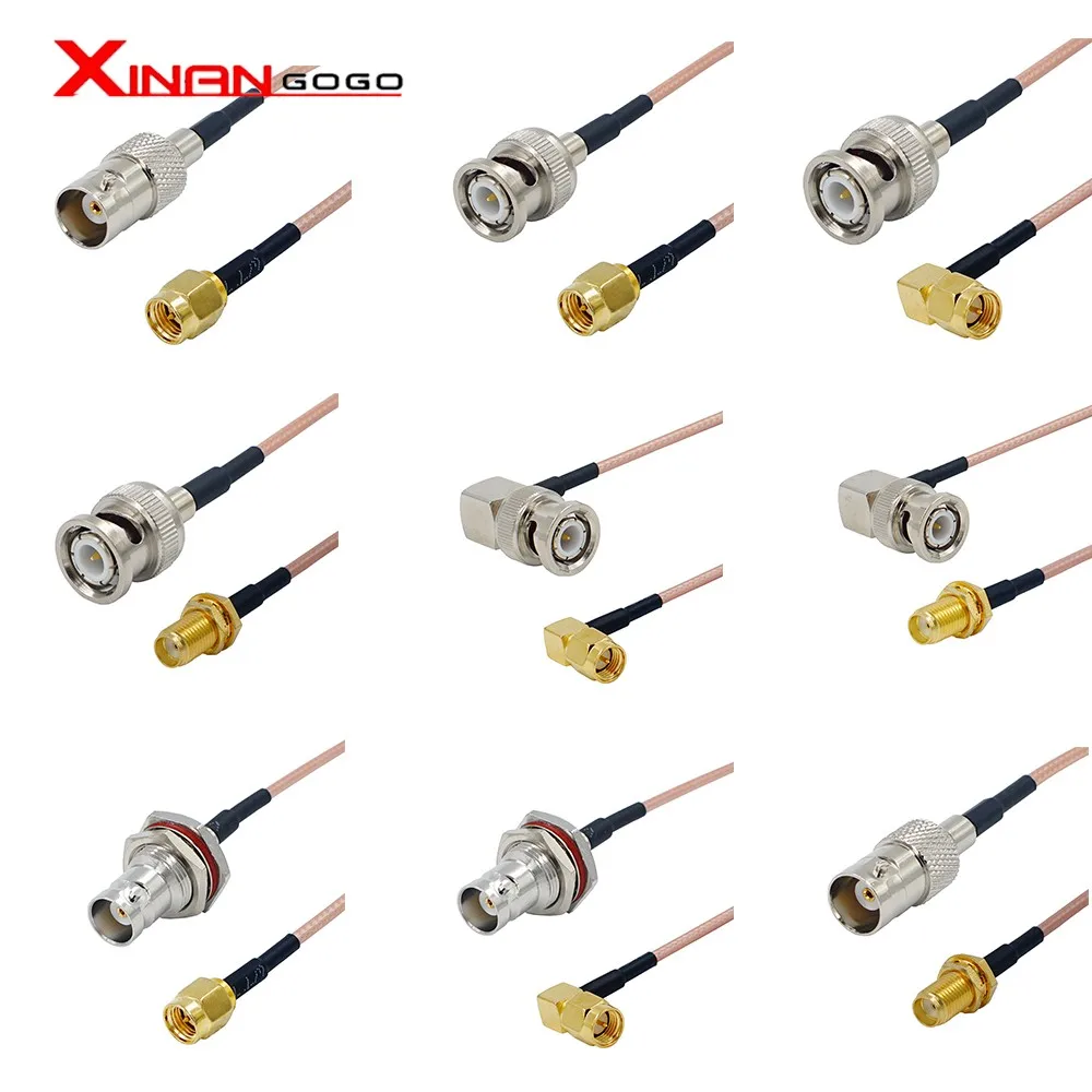 

RF Coaxial SMA Male Plug to BNC Male Straight Connector Cable RG316 Cable RF Jumper Pigtail Male to Female Right Angle