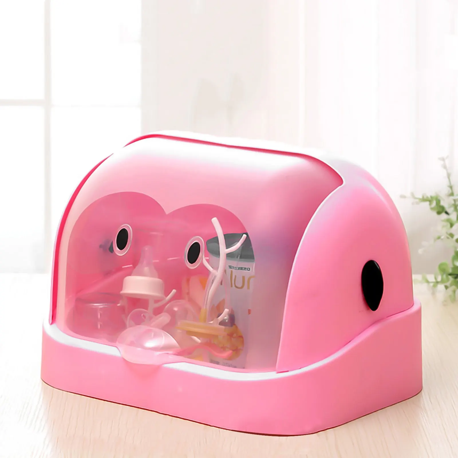 

Milk Bottle Holder Baby Bottle Drying Rack Healthy Safe Material Dust Proof Cover Draining Design Easy Storage for Home Outdoor