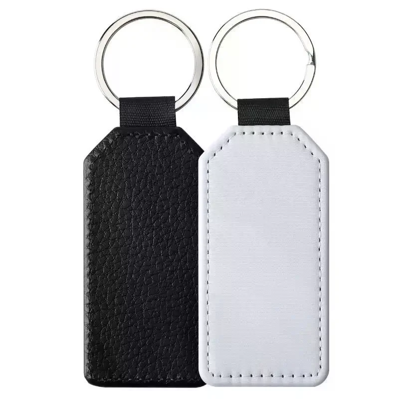 DIY Dye Sublimation Blanks Keychain PU Leather Heat: Transfer Heart Creative Double Sides Blank ID