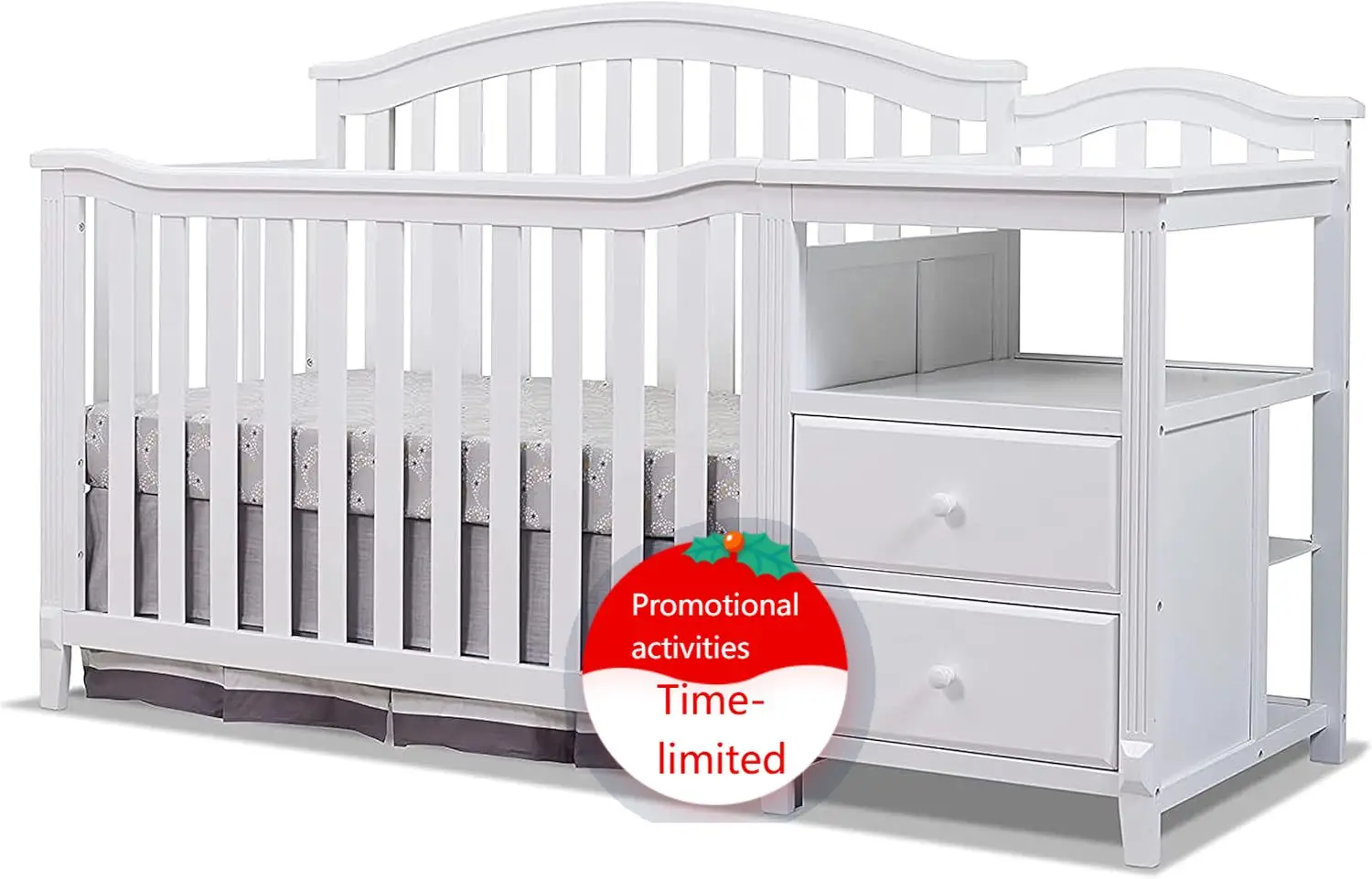 

Ограниченное по времени предложение: Классическая кроватка-манеж Berkley с панелью из ламелей и встроенным столиком для пеленания, нетоксичная отделка.