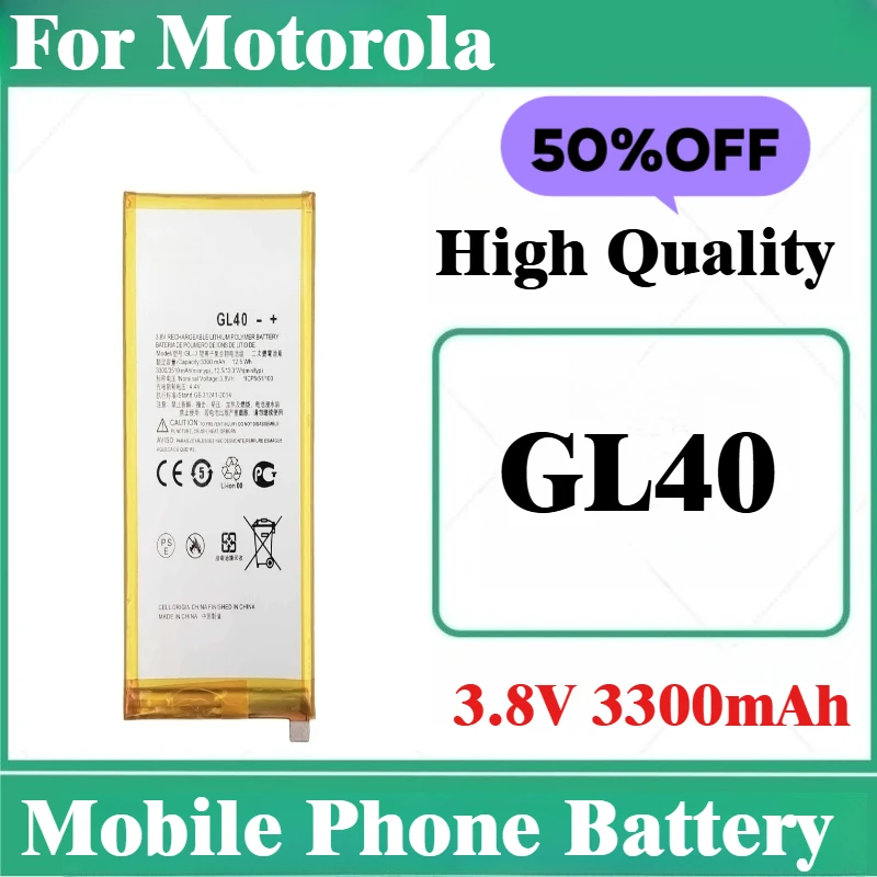 

GL40 battery 3.8V 3300mAh For Motorola Z Play Droid XT1635-01 XT1635-02 XT1635-03 XT1635 Mobile Phone Brand-New High Quality