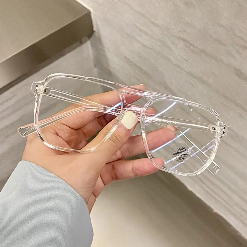Vintage Transparent Square Anti-Blue Light Glasses Eye Protection Ultralight Computer Goggles PC Square Eyeglasses Men Women