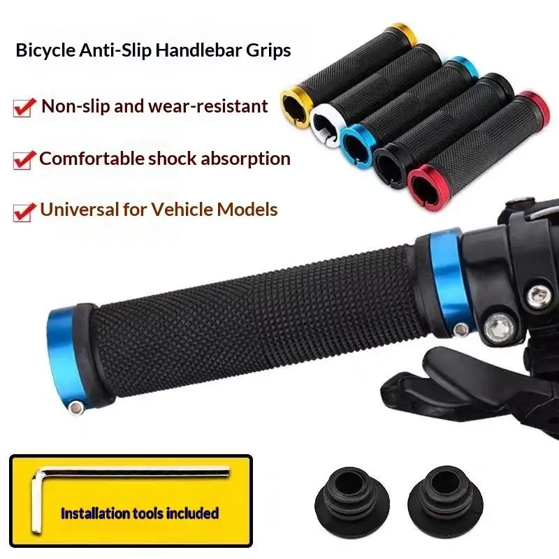 

1Pair Bike Handlebar Grips Double Lock On Bike Plastic Handle Grip For Folding Bike Beach Cruiser Scooter Riding Equipment
