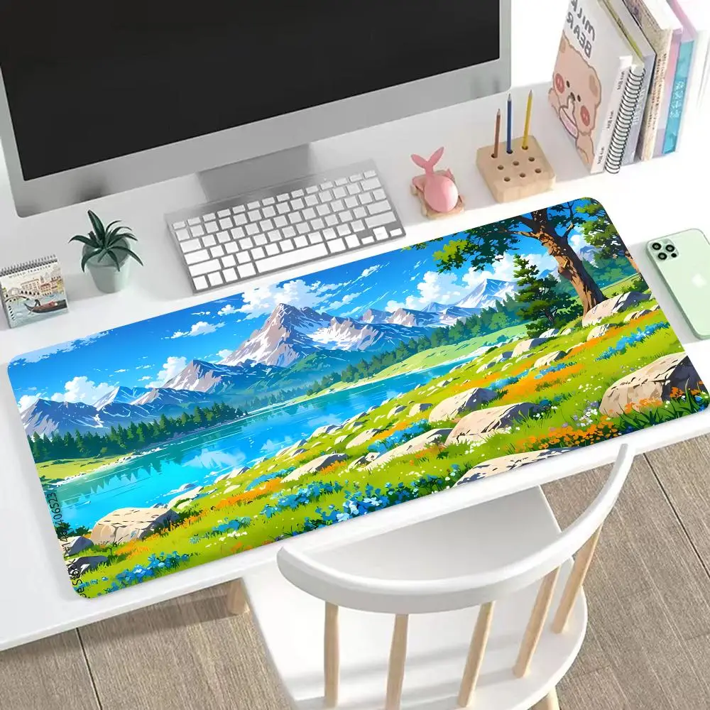

By The River Mouse Pad Large Mouse Pad & Computer Game Mouse Mat (35.4x15.7IN/31.5X15.7IN Map) (90 x40/80x40cm Map)