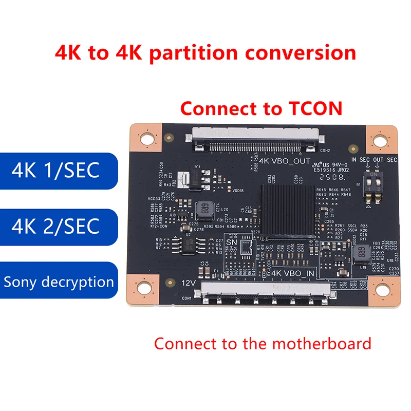 4K Partition Conversion Adapter Board Screen Image Mirror 1/2 Partition Conversion Image Amplification Converter